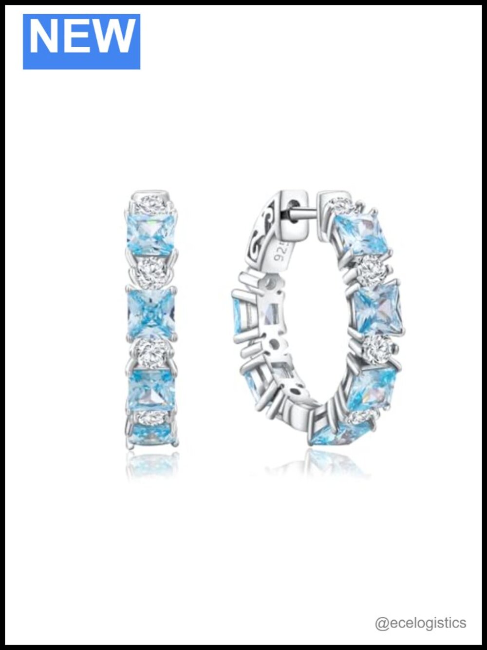 925 Sterling Silver Small Hoop Earrings Huggie Gemstone Women